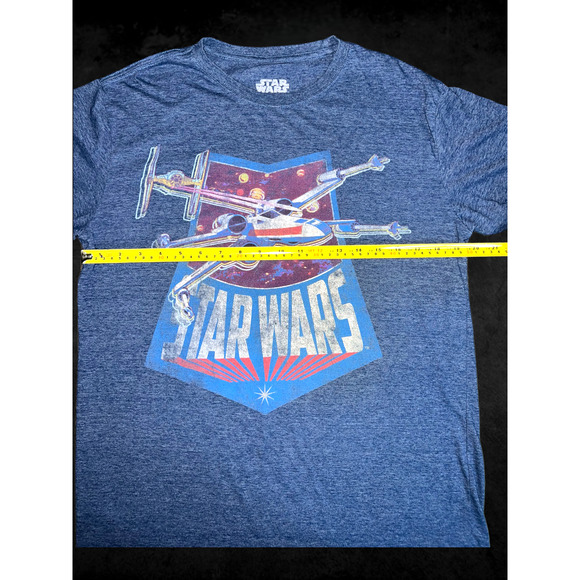 Star Wars X-Wing Fighter Blue Retro 3D Style Shirt - Picture 5 of 8